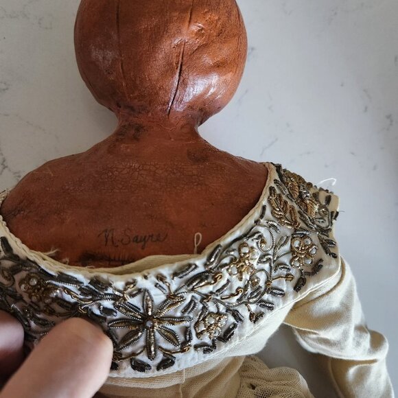 Nicol Sayre Handcrafted Folk Art Doll (Queen of the Harvest) - Picture 4 of 12